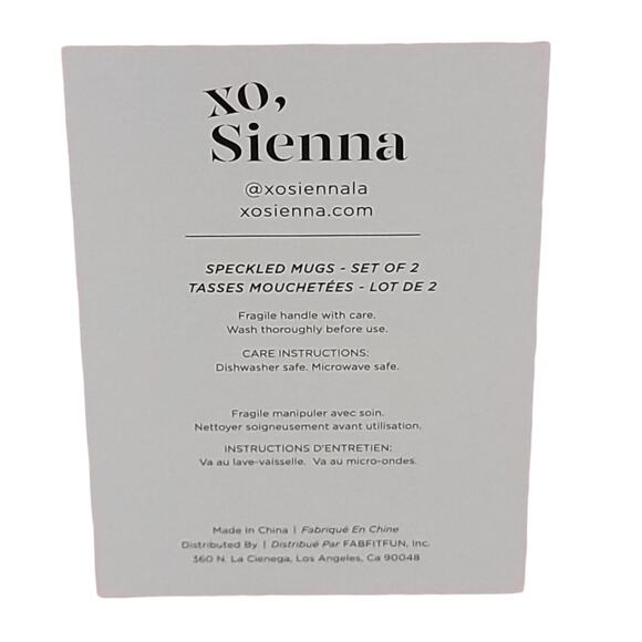 Xo, Sienna Speckled Mugs Set of 2 White and Pink - Picture 4 of 6